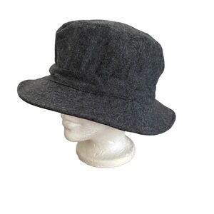 Grey Winter Bucket Hat Wool Acrylic Retro Y2K Boho NEW Vintage
